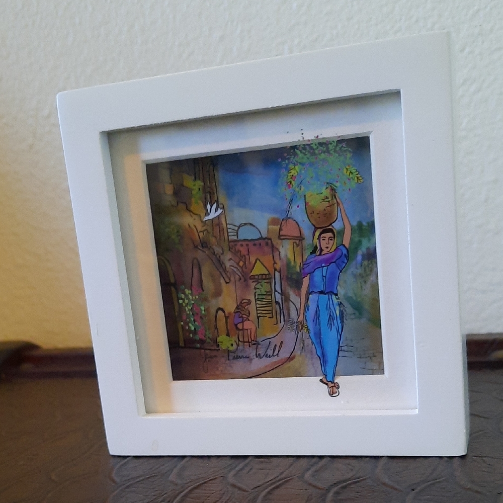 Jean Pierre Weill Framed Art with Woman in Blue